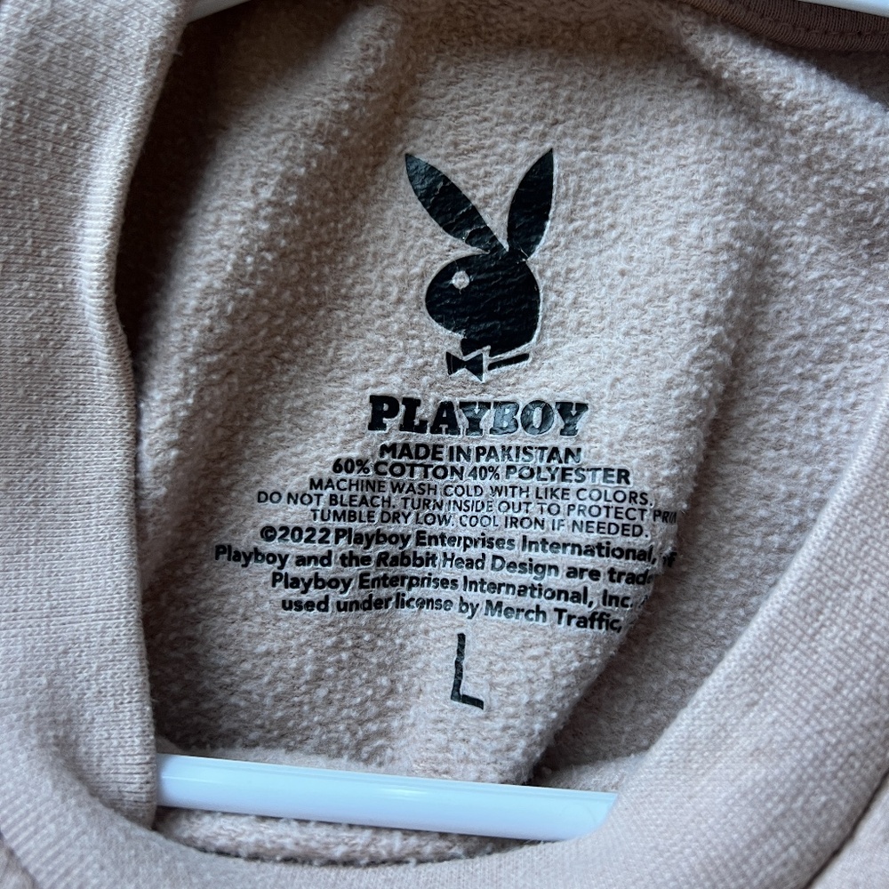 AUTHENTIC LARGE DUSTY PINK PLAYBOY PULL OVER SWEATSHIRT